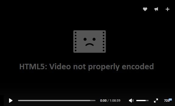 Ошибка кодирования «HTML5 video not properly encoded»